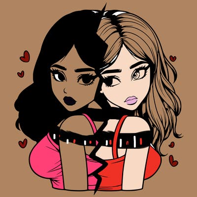 realistic girl split