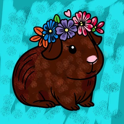 guinea pig with flower crown