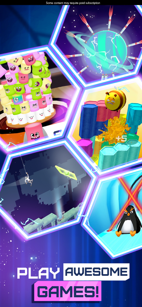 Budge GameTime - Un collage de varios mini-juegos coloridos e hipercasuales para niños en la aplicación Budge GameTime.