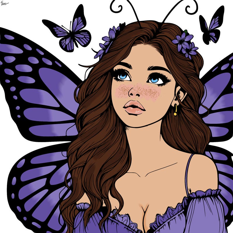 butterfly fairy realistic girl
