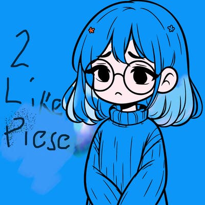 sad girl with glasses in a sweater