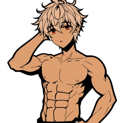 hot anime boy with abs