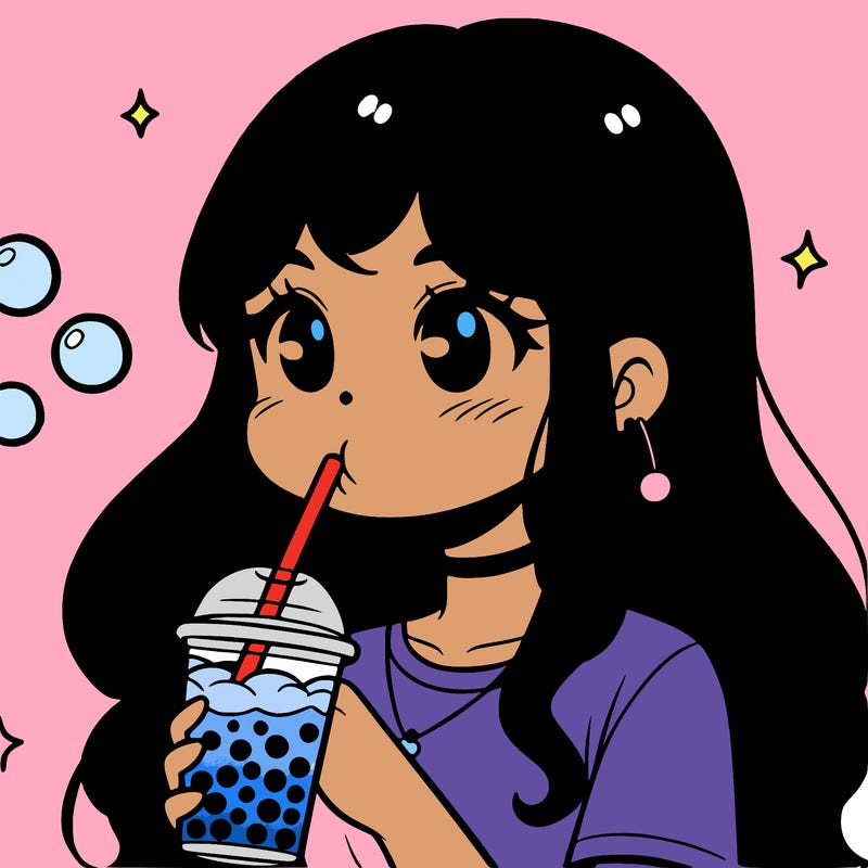 girl drinking boba