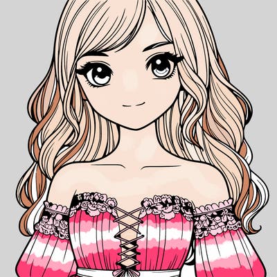 realistic girl wearing dress close up