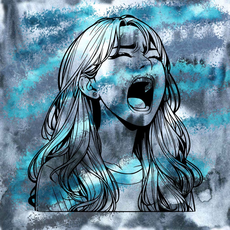 screaming realistic, girl