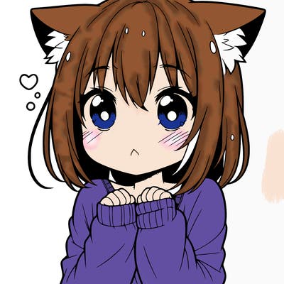 shy anime catgirl
