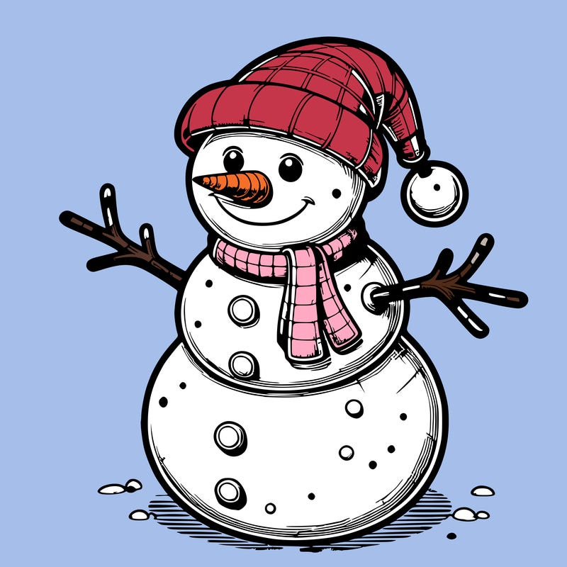 realistic christmas snowman