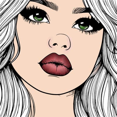 really realistic girl with lips