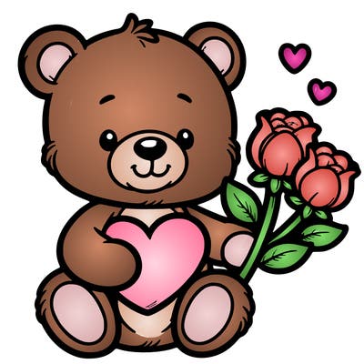 teddy bear a holding heart