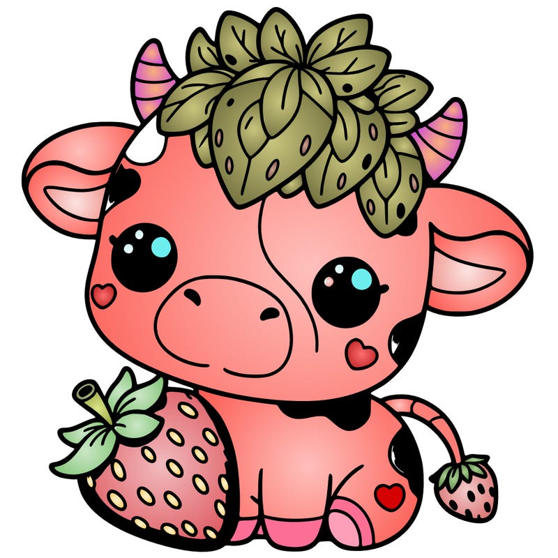 cute strawberry cow