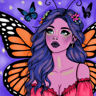 butterfly fairy realistic girl