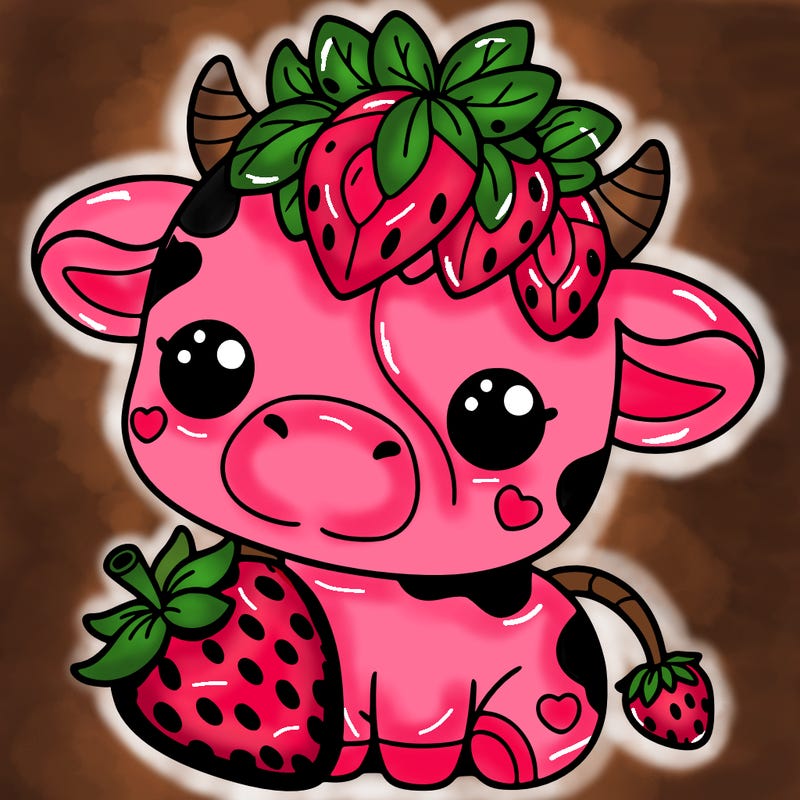 cute strawberry cow
