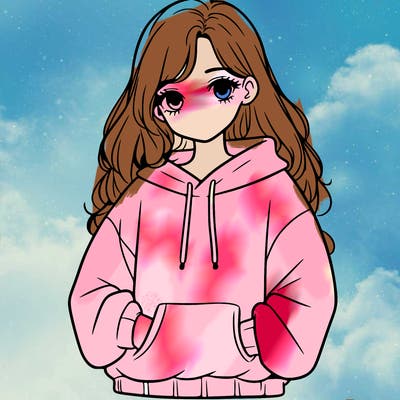 a teen girl with a oversized sweatshirt