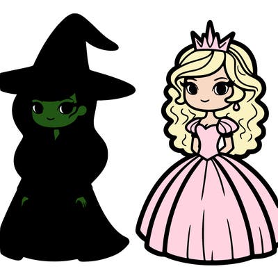elphaba and glinda  from wicked