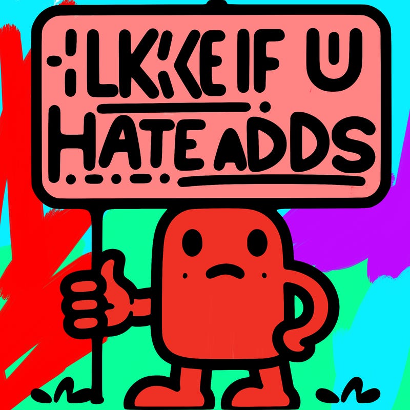 sign that says like if u hate adds