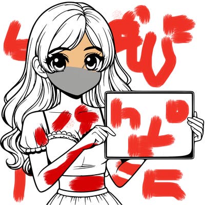 realistic pretty girl holding blank sign