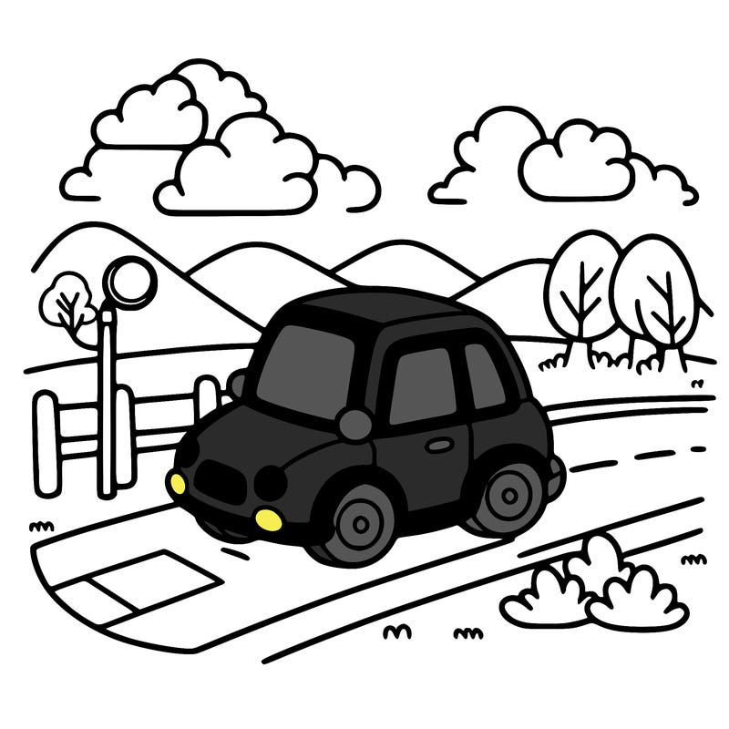 cute car, road