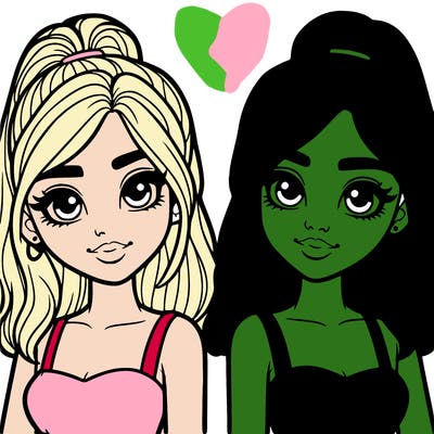 two realistic twin sisters