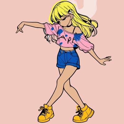 realistic girl danceing