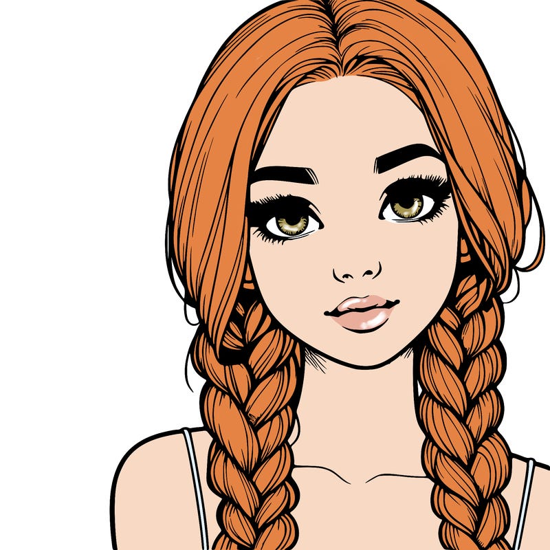 realistic girl with braids