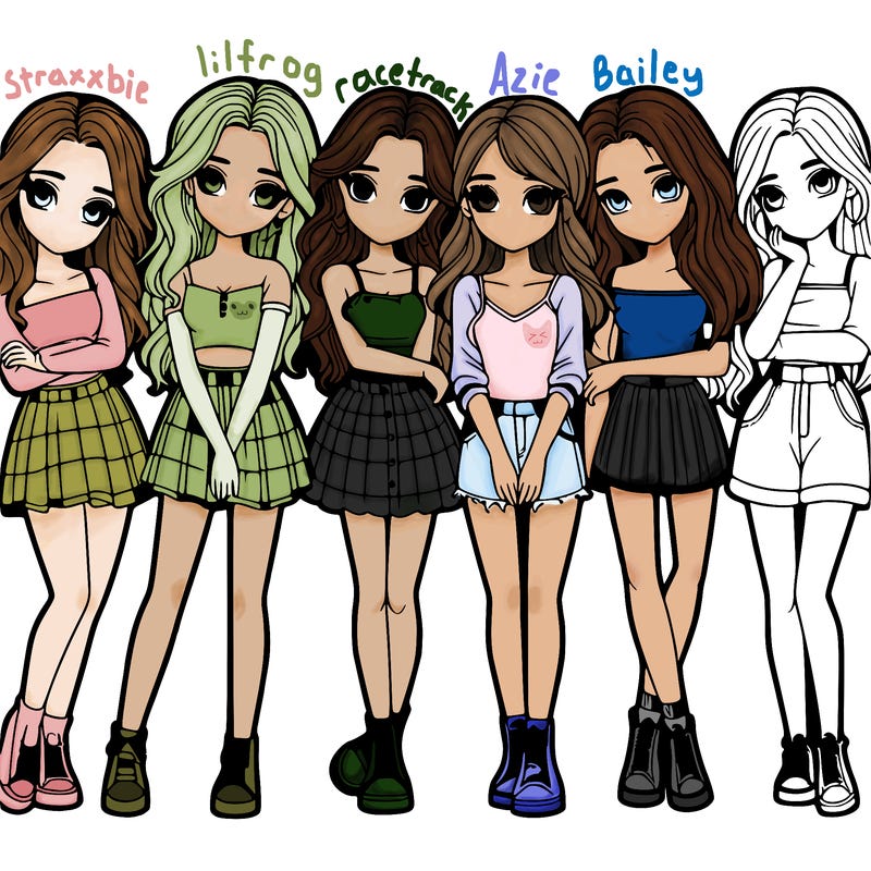 a group of girls realistic