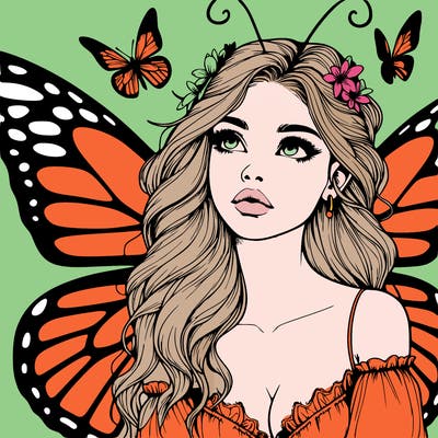 butterfly fairy realistic girl
