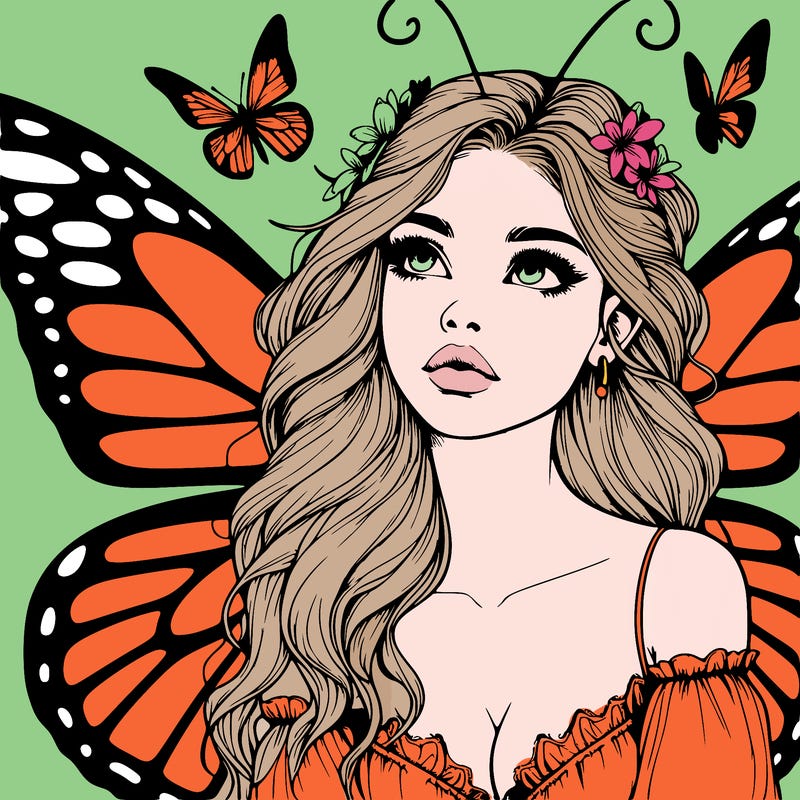butterfly fairy realistic girl