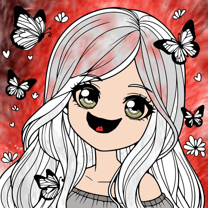 realistic girl with butterflies around her