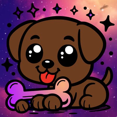 cute dog with bone in mouth