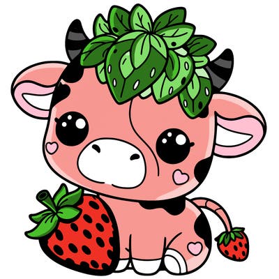 cute strawberry cow
