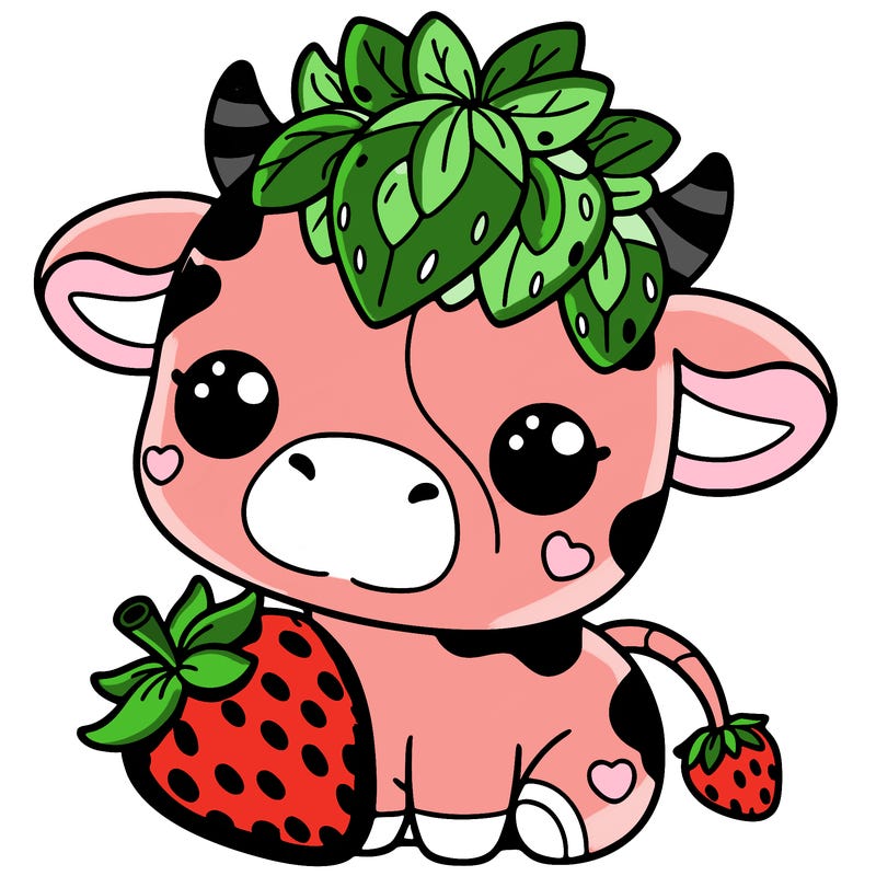 cute strawberry cow