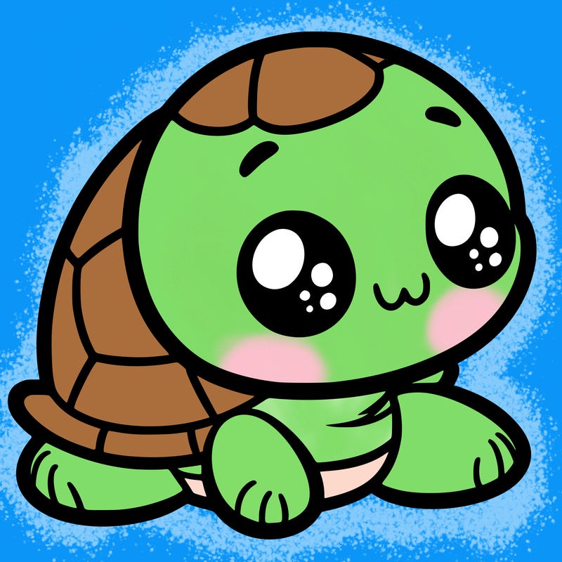 cute little animated turtle