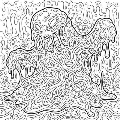 Immerse yourself in the fascinating world of this intricate slime monster coloring page, specifically designed to captivate adult colorists. Discover detailed patterns and a full-page design perfect for stress relief and creative expression.