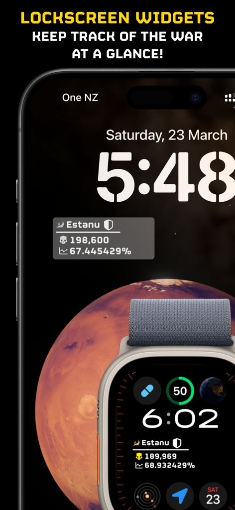 War Monitor for Helldivers 2 - iPhoneとApple WatchのHelldivers 2 ウォーモニターアプリのロック画面ウィジェットでリアルタイムの惑星状況を表示