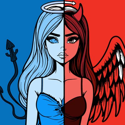 devil vs angel realistic girl