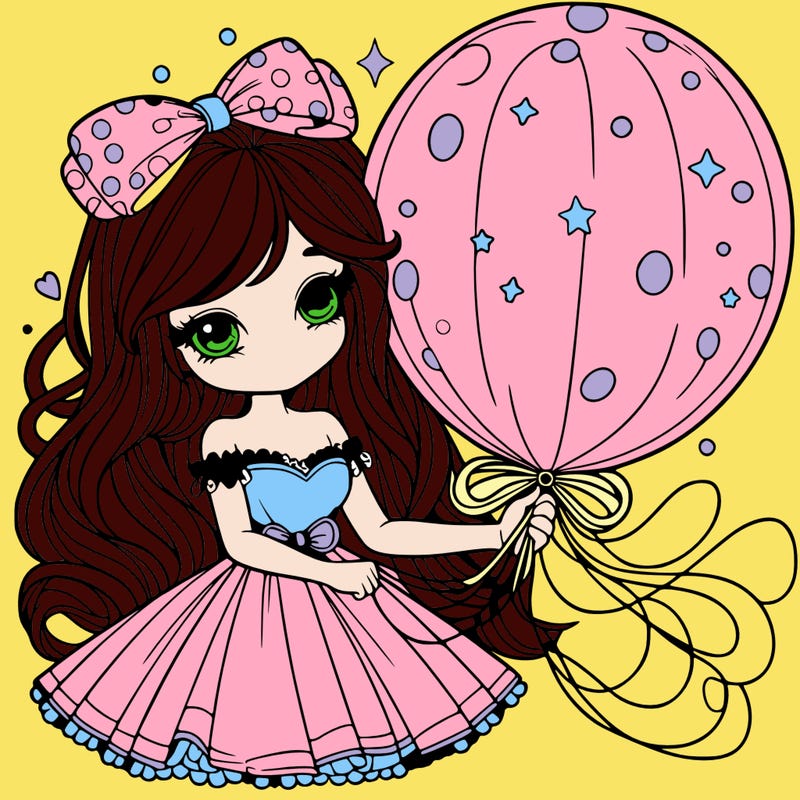 a very beautiful girl who owns a very large balloon