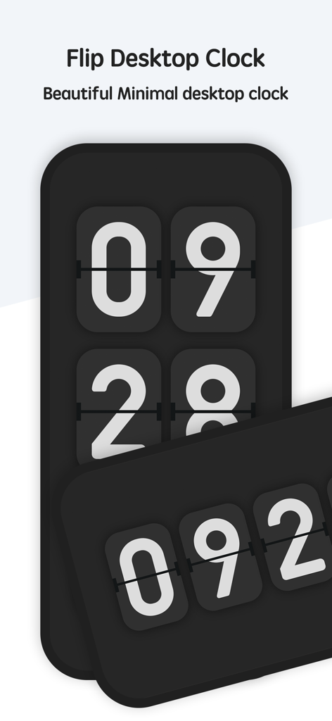 Flip clock & clock widget - Minimalist flip desktop clock with black and white theme