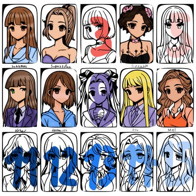 girls that look diffrent anime