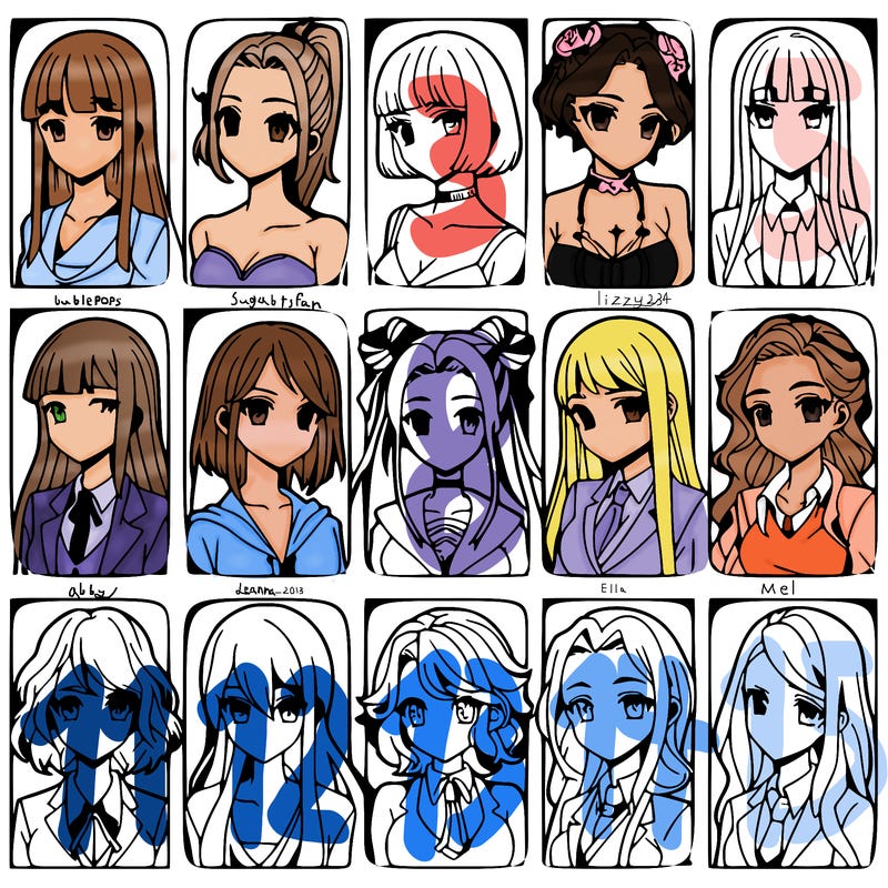 girls that look diffrent anime