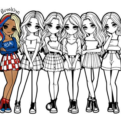 a group of girls realistic