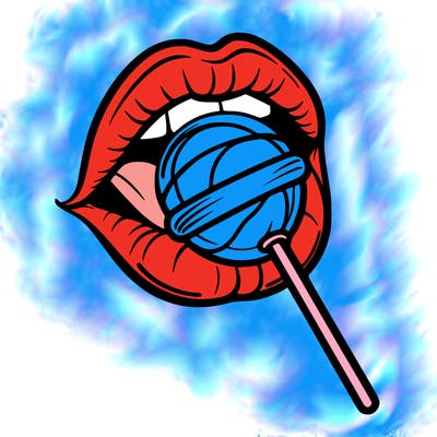lips eating lollypop