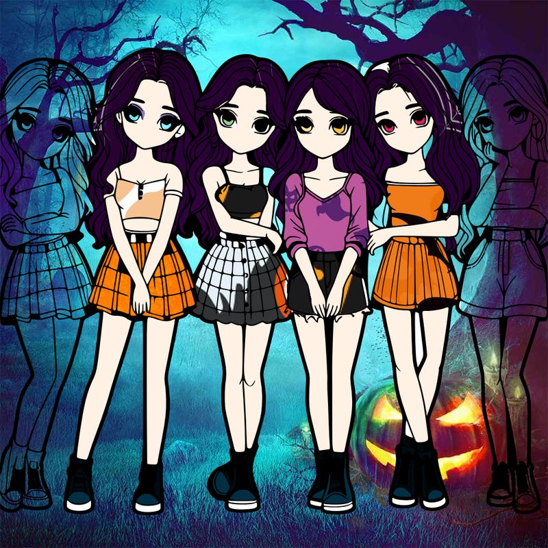 a group of girls realistic