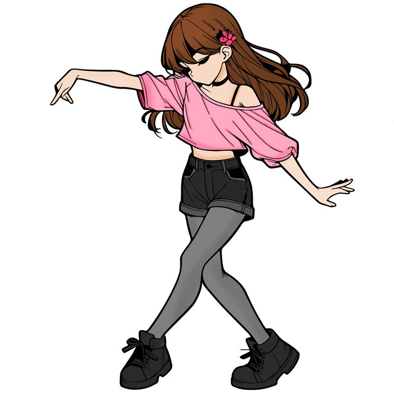 realistic girl danceing