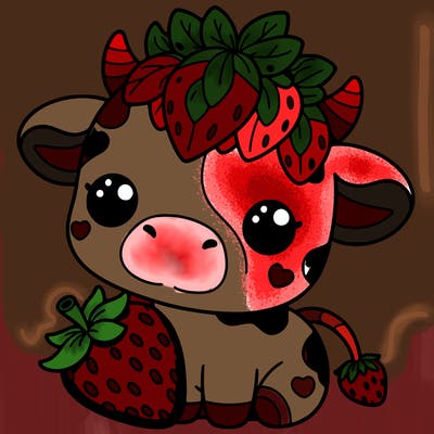 cute strawberry cow