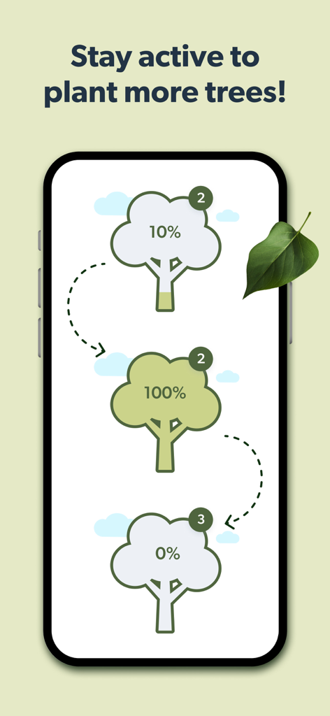 BRight app interface displaying progress toward planting multiple real trees