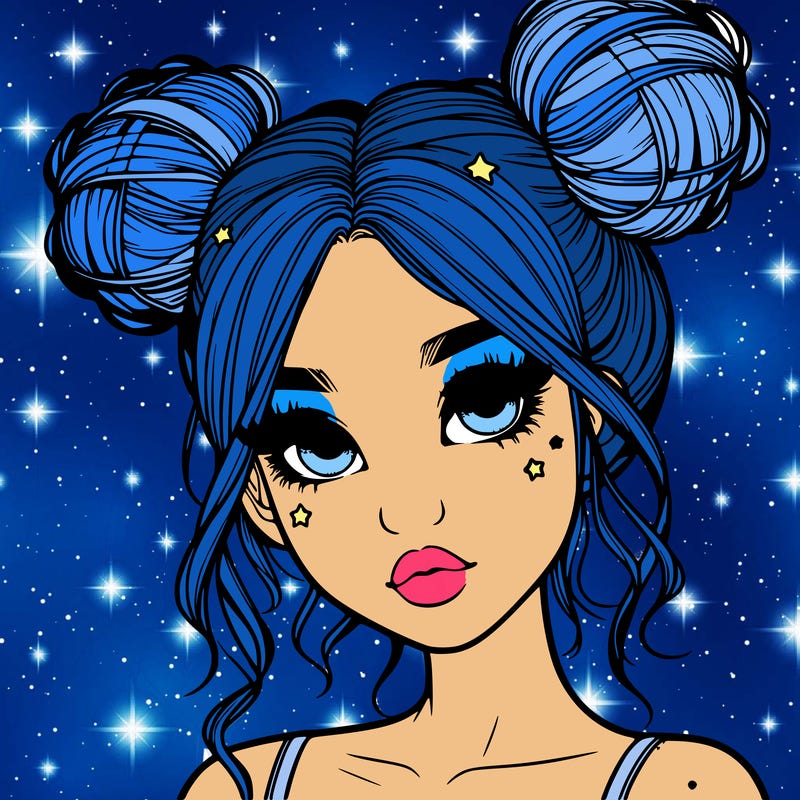 realistic girl with space buns