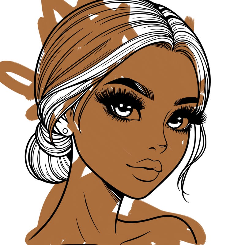 realistic girl with lashes