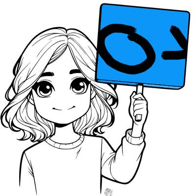 realistic girl holding up a sign