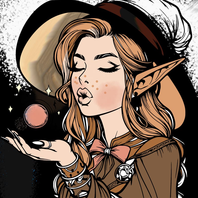 realistic elf casting a spell with lips