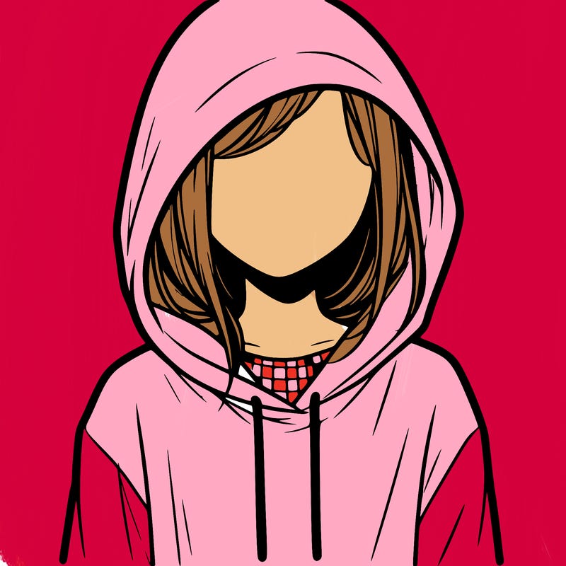 faceless girl in hoodie